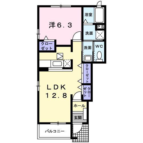 JR東北本線 南仙台駅 バス乗車時間:13分 最寄りバス停で下車 徒歩2分 2階建 築18年(1LDK/1階)の間取り写真