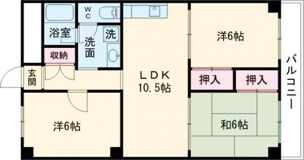 メゾンM(3LDK/3階)の間取り写真