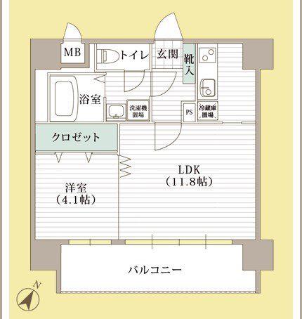 ホワイトステージ水前寺駅(1LDK/7階)の間取り写真