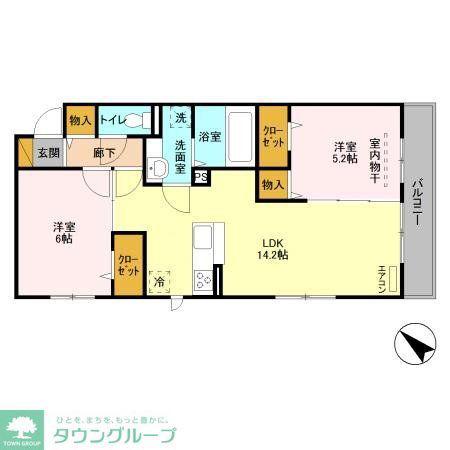 ベルエキップ(2LDK/2階)の間取り写真