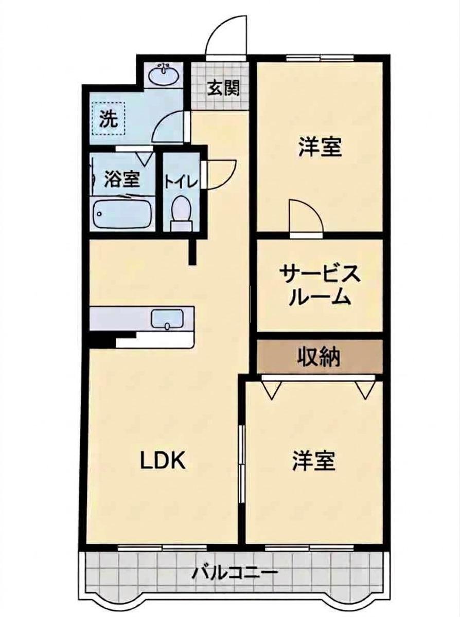 スターブルマンション春日部(2SLDK/4階)の間取り写真