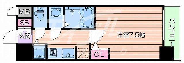 S-RESIDENCE江坂EMINENCE(1K/12階)の間取り写真