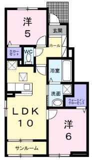 ルミナーラ西中央(2LDK/1階)の間取り写真