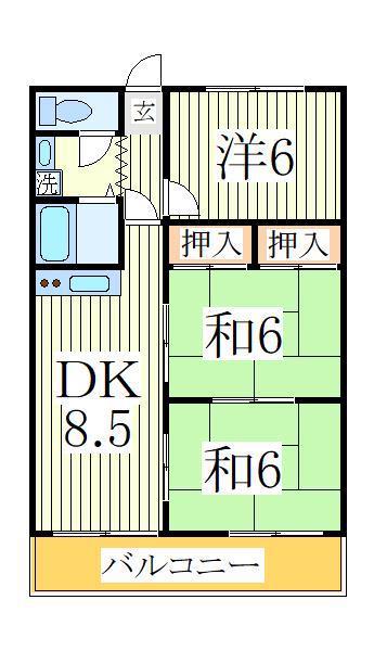 エクセレント富士見台(3DK/3階)の間取り写真