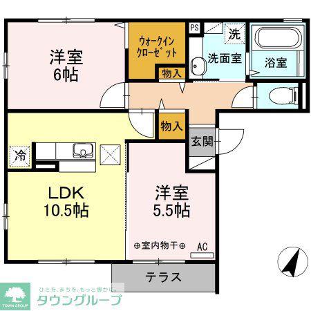 ハーベスト七番館(2LDK/1階)の間取り写真