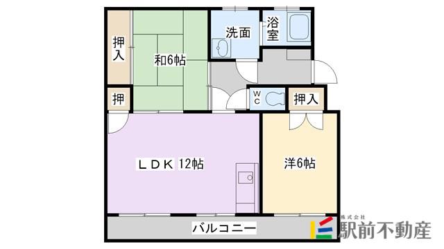 高嶋コーポ(2LDK/1階)の間取り写真