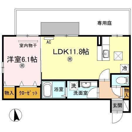 クレール・メゾン(1LDK/1階)の間取り写真