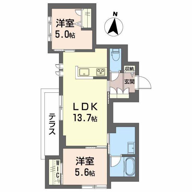 リオ・ブランコ(2LDK/1階)の間取り写真