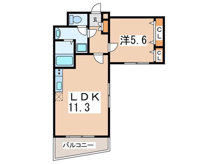 SKII(1LDK/4階)の間取り写真