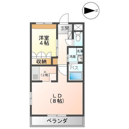アーシュ・ゴールド(1LDK/1階)の間取り写真