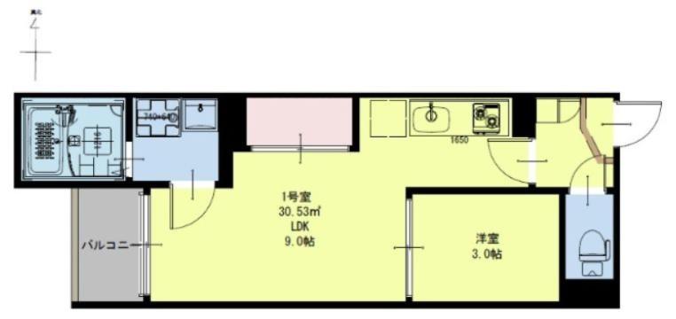 REGALEST R 卸町(1LDK/2階)の間取り写真