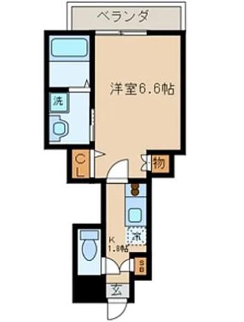 ヴィラージュK(1K/1階)の間取り写真