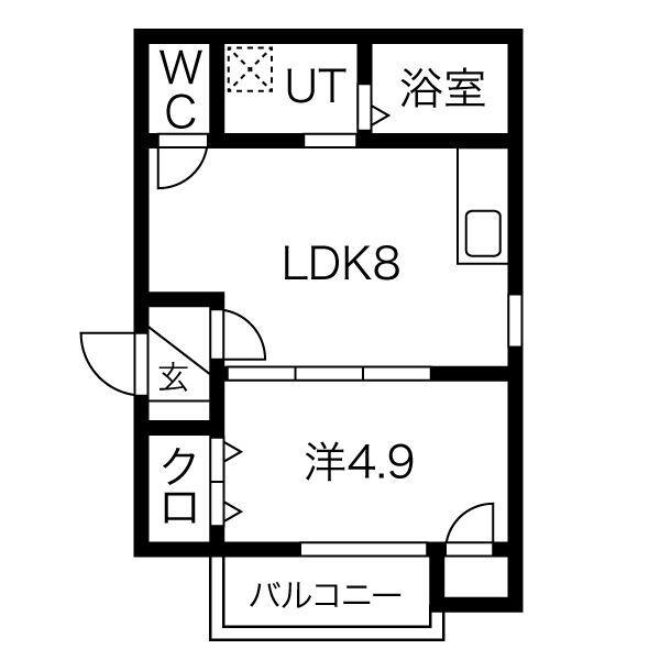 F ASECIA BLAST(1LDK/1階)の間取り写真