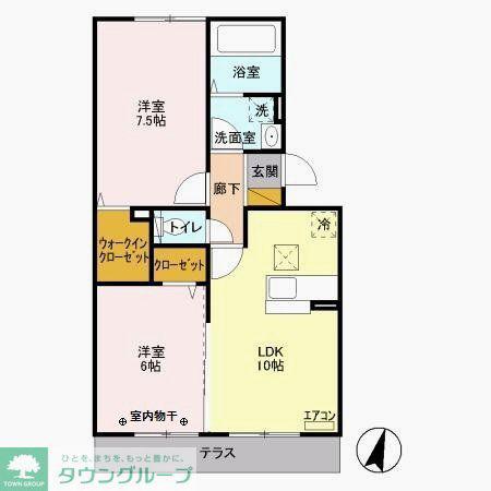 WINK(2LDK/1階)の間取り写真