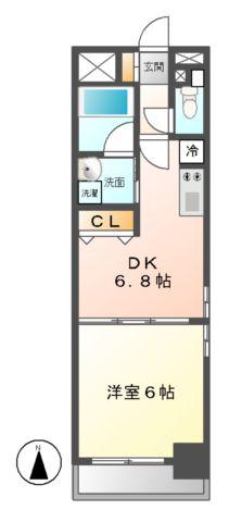 エステムプラザ名古屋駅前プライムタワー(1DK/12階)の間取り写真