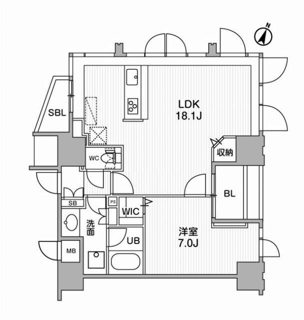 東神田テラスレジデンス(1LDK/3階)の間取り写真