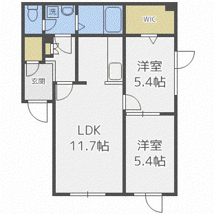 パレスグリーンコム20番館(2LDK/1階)の間取り写真
