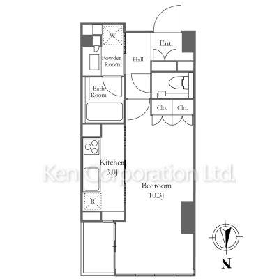 宮益坂ビルディングTHE SHIBUYA RESIDENCE(1K/5階)の間取り写真