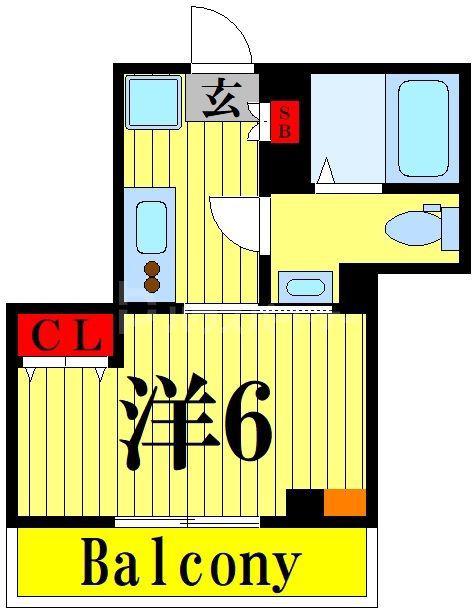 カーサ梅島(1K/2階)の間取り写真