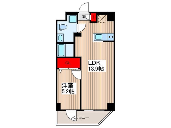 アルファコート八広(1LDK/1階)の間取り写真