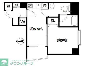 ジュエル荻窪(1DK/4階)の間取り写真