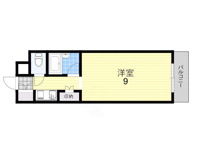ビバリーヒルズ玉出西(1K/5階)の間取り写真