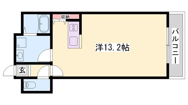 インタービレッジ塩町II(ワンルーム/4階)の間取り写真