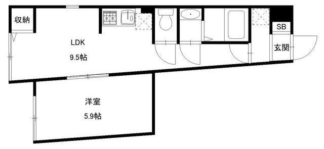 ADDRESS HONHANEDA(1LDK/3階)の間取り写真