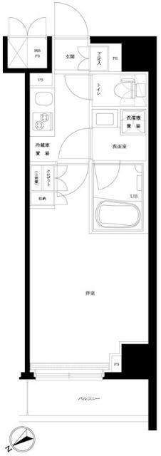 ルーブル板橋東新町弐番館(1K/7階)の間取り写真