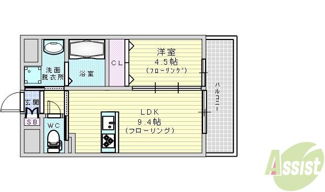 第25関根マンション(1LDK/7階)の間取り写真