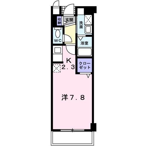ハーヴェストヒルA(1K/2階)の間取り写真