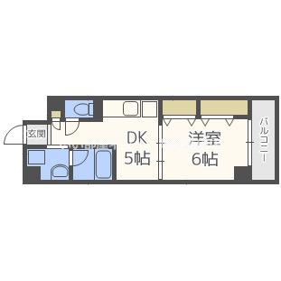 MID VILLAGE 妙(1DK/3階)の間取り写真