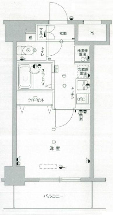 スカイコート文京茗荷谷(1K/8階)の間取り写真