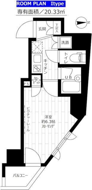 ステージファースト西新宿(1K/11階)の間取り写真