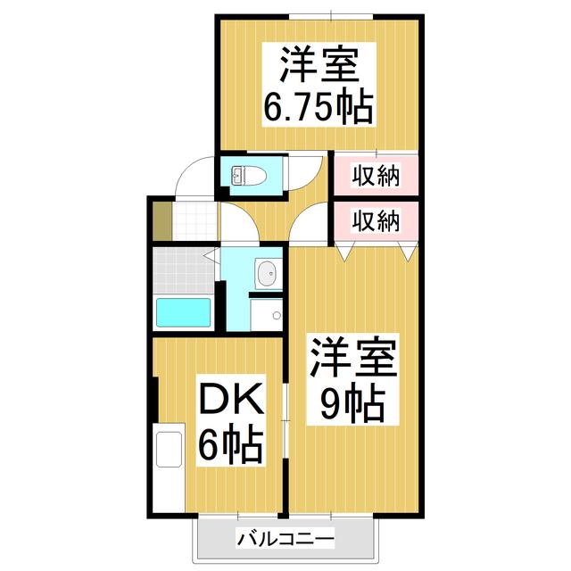 セントラルハイム(2DK/2階)の間取り写真