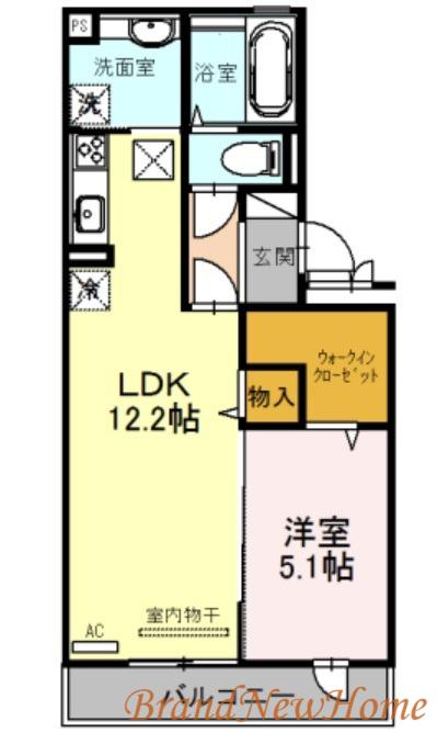 GRANFIRST(1LDK/1階)の間取り写真