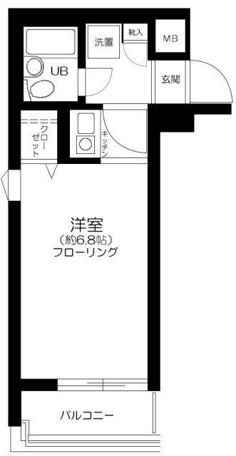 ピアハイム川崎(1K/6階)の間取り写真