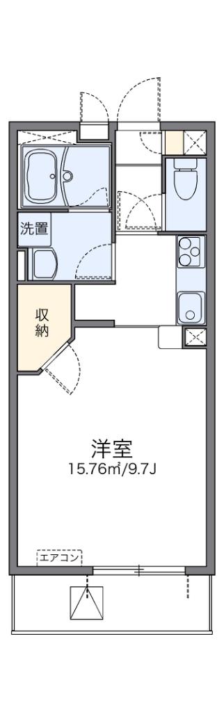 レオネクストフォルテシモ(1K/3階)の間取り写真