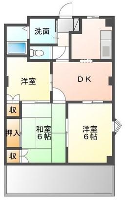 フォレスト高間(3DK/1階)の間取り写真
