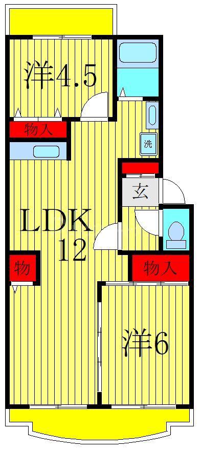 第17パールメゾン平川(3DK/2階)の間取り写真