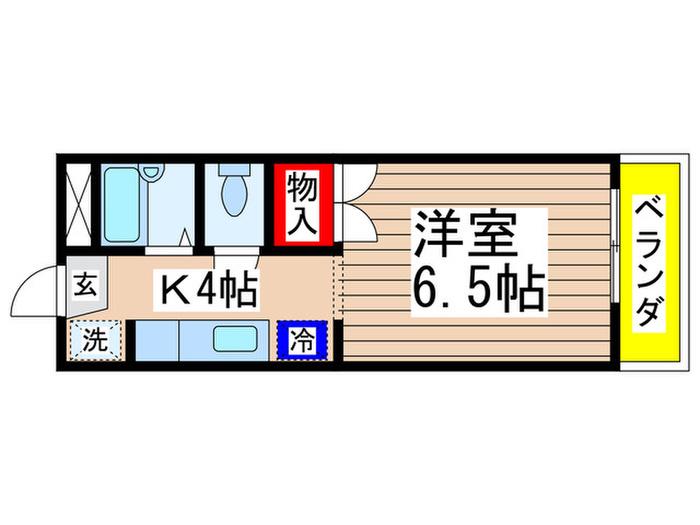 サウスワード検見川(1K/2階)の間取り写真