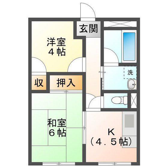 宮前ハイツ(2DK/2階)の間取り写真