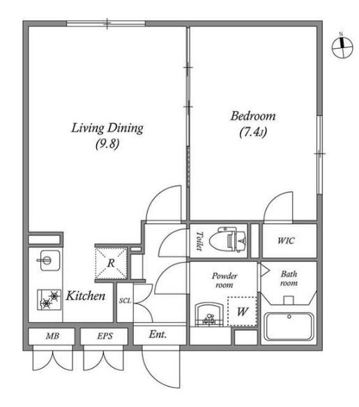 GRAN PASEO茗荷谷 GRAN PASEO茗荷谷(1LDK/2階)の間取り写真