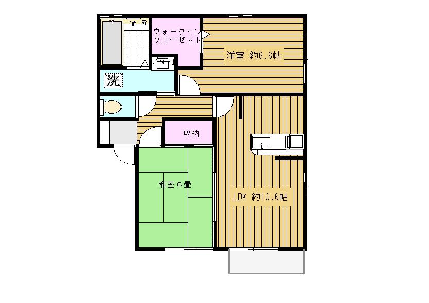 ノーブルコート・K壱番館(2LDK/2階)の間取り写真