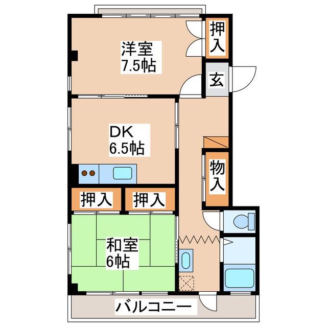 第一藤森ビル(2DK/2階)の間取り写真
