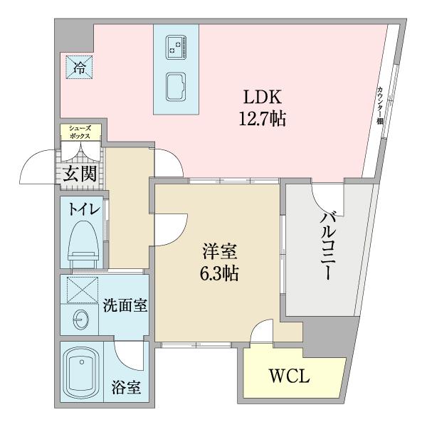 グーズベリー(1LDK/4階)の間取り写真