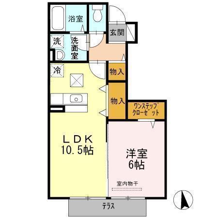 エトワールコートB(1LDK/1階)の間取り写真