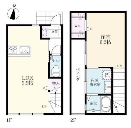 プレミアム高木瀬東(1LDK/1階)の間取り写真