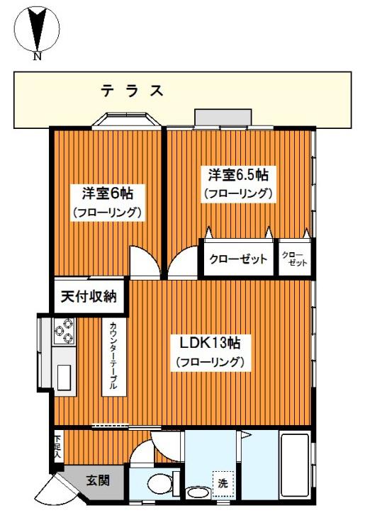 WING TOTSUKA(2LDK/1階)の間取り写真