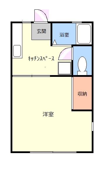 ハイツクレストコート(1K/1階)の間取り写真